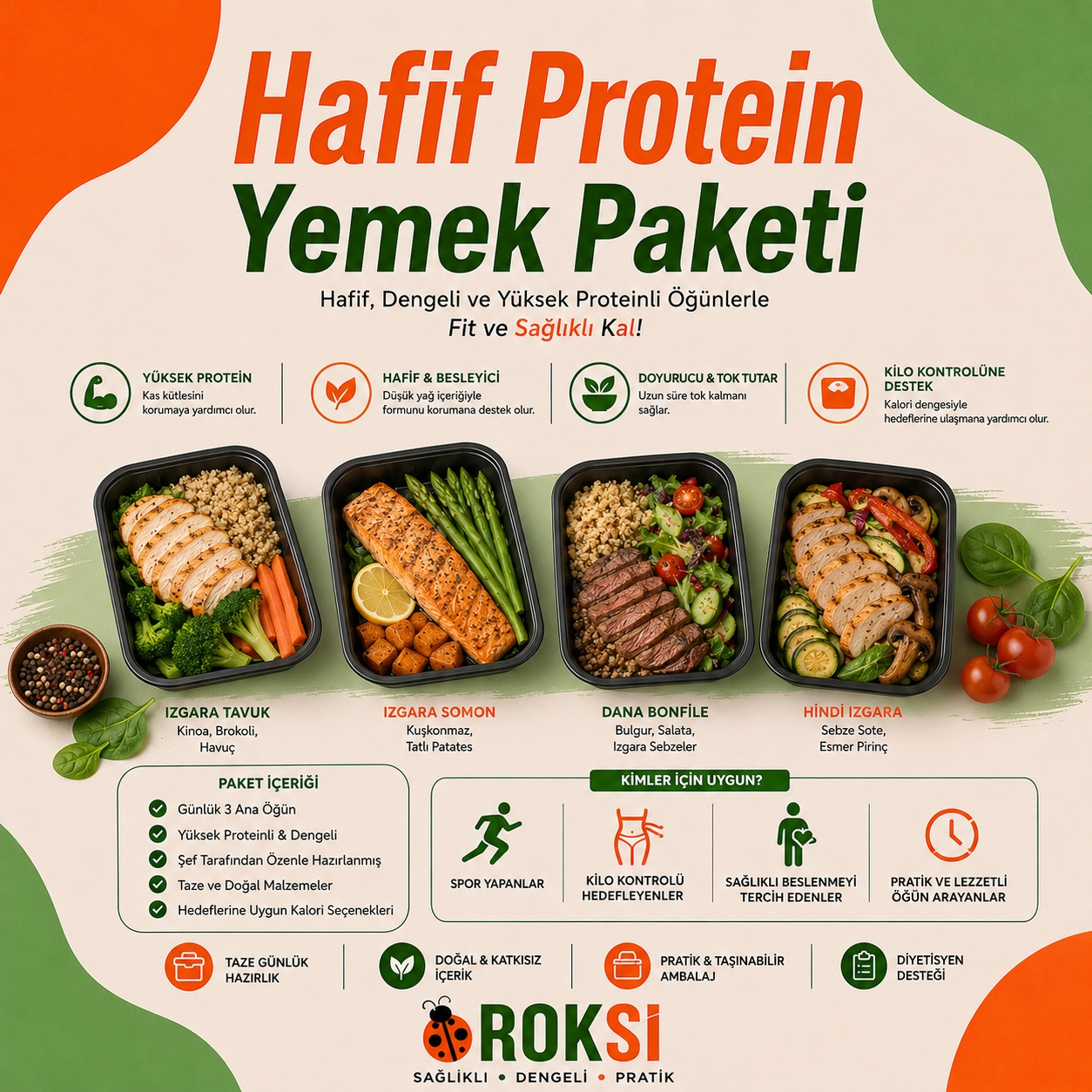 Hafif Protein Yemek Paketi Hafif Protein Yemek Paketi