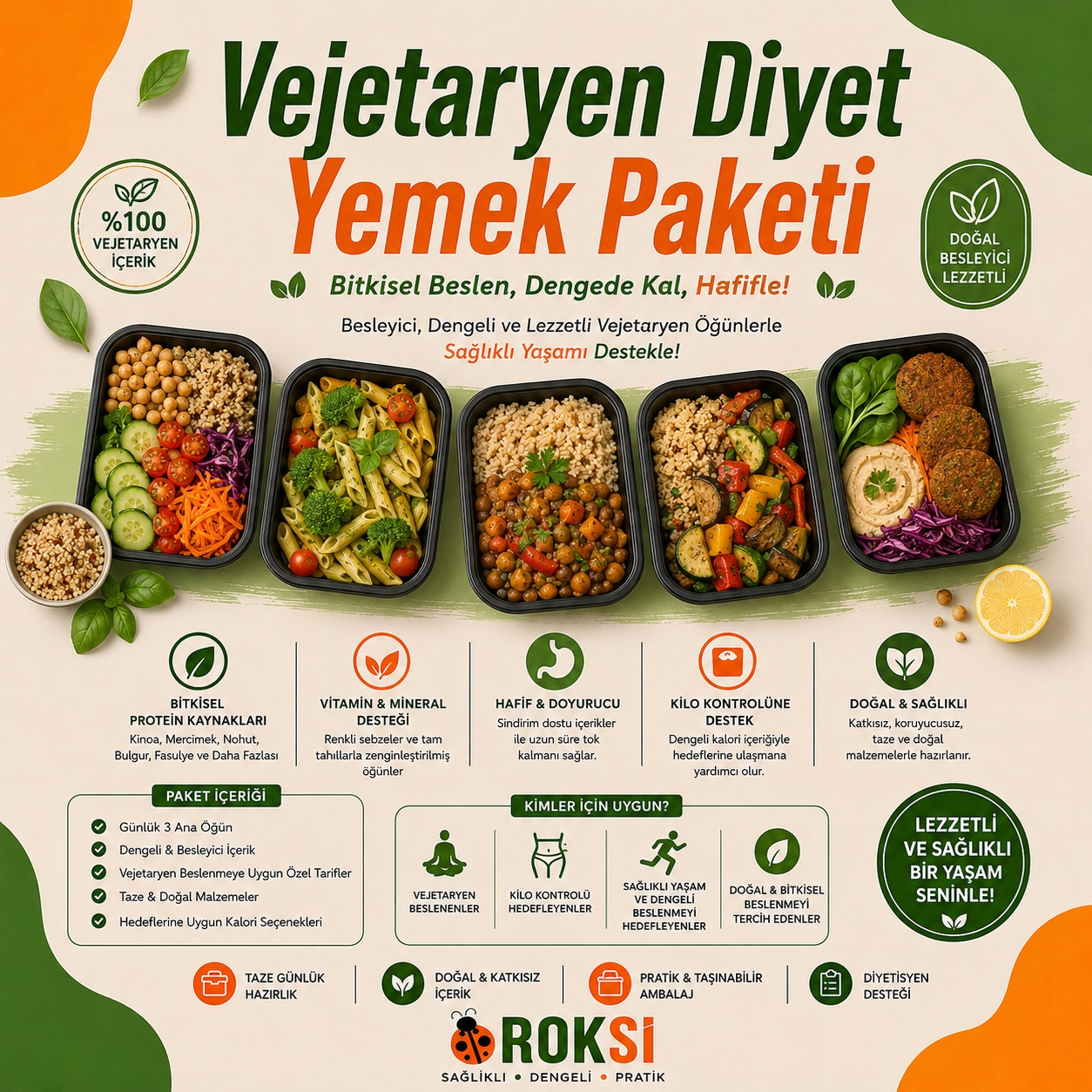 Vejetaryen Diyet Yemek Paketi Vejetaryen Diyet Yemek Paketi